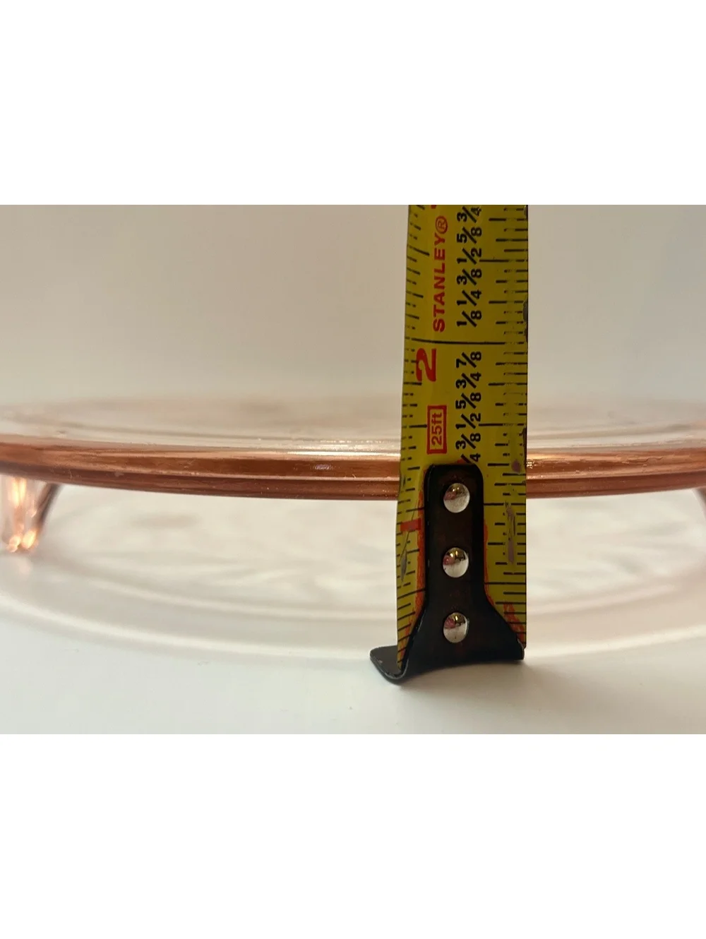 2 Jeanette Pink Depression Glass Footed Cake Plates Sunflower/Daisy